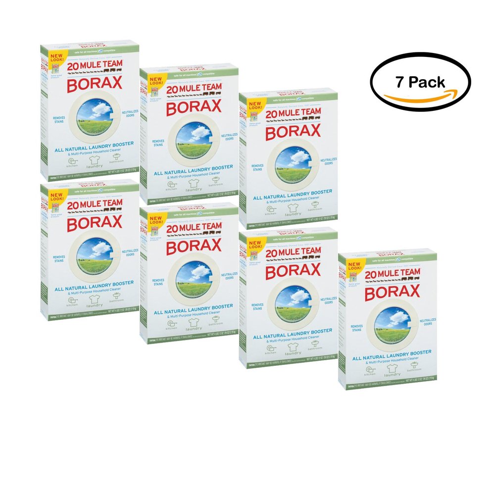 PACK OF 7-20 Mule Team Borax Detergent Booster & Multi-Purpose Household Cleaner 65 oz. Box