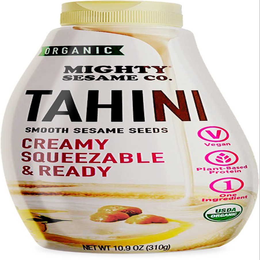 Mighty Sesame Co. Organic Tahini, Squeezable Creamy & Ready Tahini Paste, 10.9oz | Gluten Free, Vegan, Non GMO, Keto Friendly, Plant Based Protein, Kosher