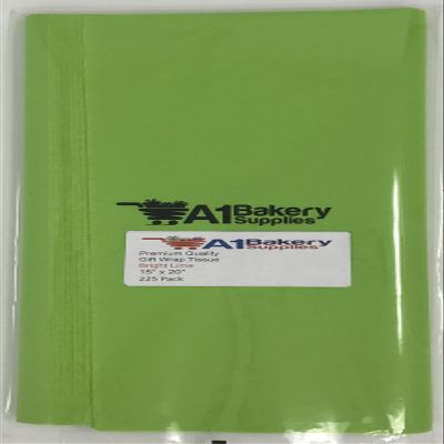 A1BakerySupplies(TM) Premiun Quality Gift Wrap Color Tissue Paper - Preimum Quality Paper Made in USA 15 X 20 Inches - 225 Sheets per Pack (Bright Lime)