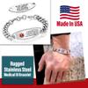 Divoti Medical Alert Bracelets for Men, Custom Engraved Steelman Medical ID Bracelet, w/Adjustable Large Curb Chain  Deep Blue view 4