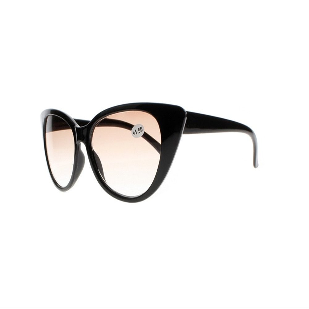 Newsight Women Big Cat Eye Tortoise Flowers Anti Reflective Tinted Lens Reading Glasses Sunglasses