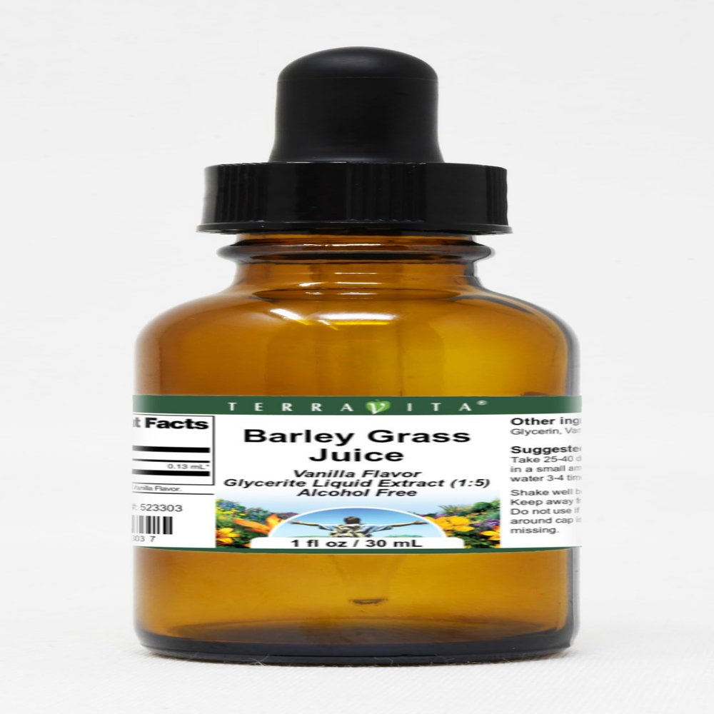 Barley Grass Juice Glycerite Liquid Extract (1:5) - Vanilla Flavored (1 oz, ZIN: 523303)