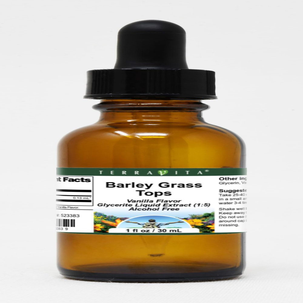 Barley Grass Tops Glycerite Liquid Extract (1:5) - Vanilla Flavored (1 oz, ZIN: 523383)