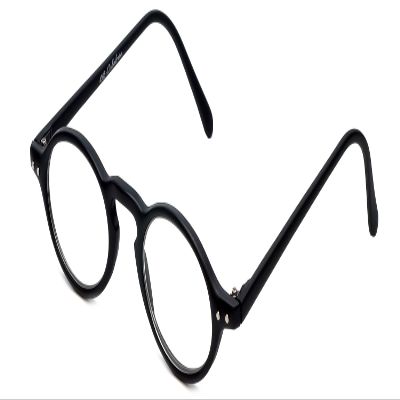 Calabria 4365 Designer Round Reading Glasses +1.75 Black Men Women Circular Single Power Reader Trendy Professor Eyeglass