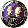 31 Year AA Medallion Purple Tri-Plate Founders Bill & Bob Chip XXXI view 1