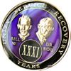 31 Year AA Medallion Purple Tri-Plate Founders Bill & Bob Chip XXXI view 3