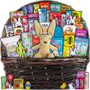 Brown Easter Basket for Kids and Adults (45ct) Already Filled Easter Gift Basket with Plush Easter Bunny, Candy, Snacks, and Treats - Boys, Girls, Grandchildren, Young Children, Toddlers, Men, Women view 1