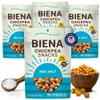 BIENA Chickpea Snacks - Crunchy Roasted Chickpeas - High Fiber Vegan Protein Snacks for Adults and Kids - 4-Pack, 5 Ounce Bags - Sea Salt view 1
