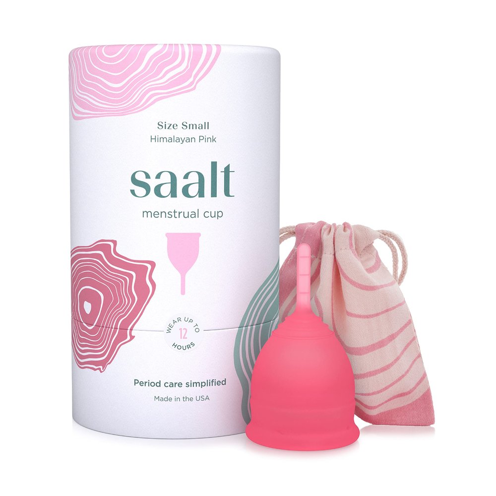Saalt Menstrual Cup - Premium Design - Most Comfortable Period Cup - #1 Active Cup - Wear for 12 Hours - Soft, Flexible, Reusable Medical-Grade Silicone - Made in USA
