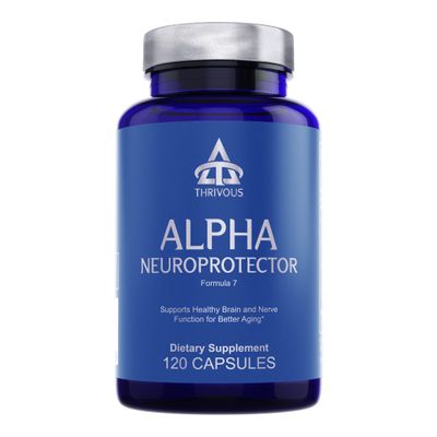 Thrivous Alpha Neuroprotector Brain Support & Nootropic Supplement with Acetyl L-Carnitine, Alpha GPC, R-Alpha Lipoic Acid, Ginkgo Biloba 120 Vegan Capsules