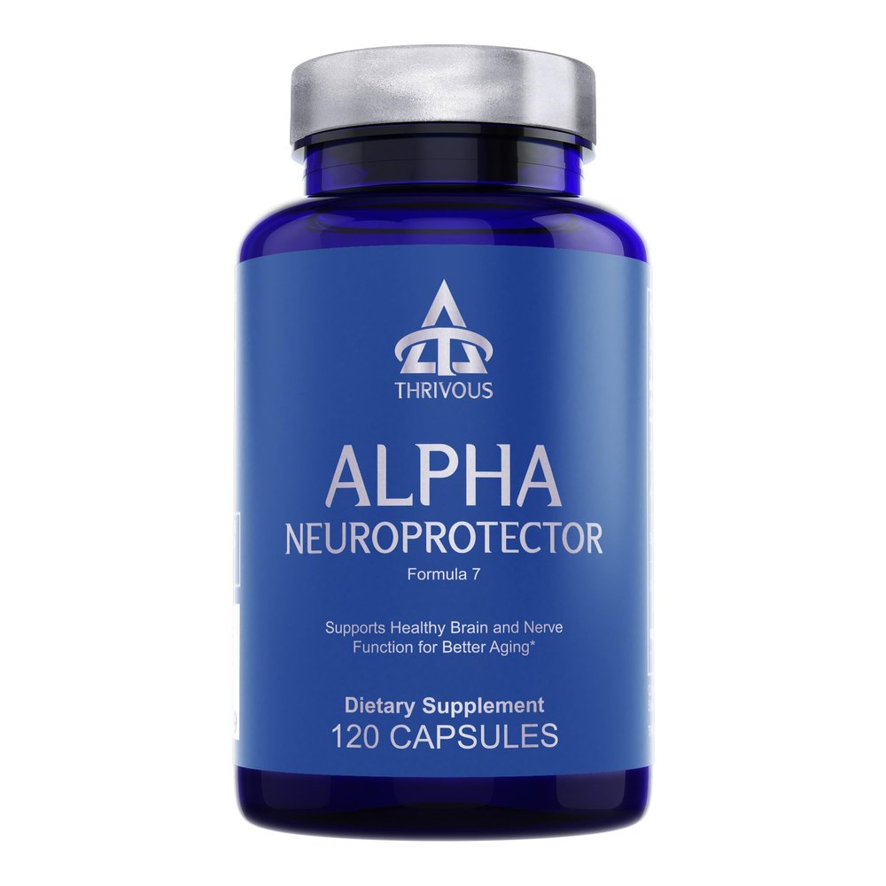 Thrivous Alpha Neuroprotector  Brain Support & Nootropic Supplement with Acetyl L-Carnitine, Alpha GPC, R-Alpha Lipoic Acid, Ginkgo Biloba  120 Vegan Capsules