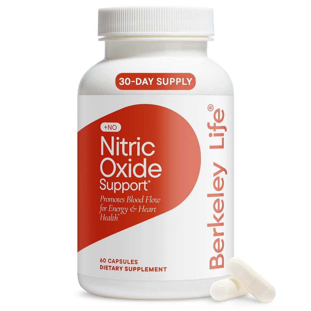 Berkeley Life Nitric Oxide Support Supplement - Nitric Oxide Booster for Men & Women - Blood Flow & Circulation with Beet Root Powder to Support Energy, Heart Health & Healthy Blood Pressure- 60 Count