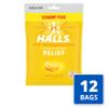 HALLS Relief Honey Lemon Sugar Free Cough Drops, Economy Pack, 12 Packs of 70 Drops (840 Total Drops) view 2