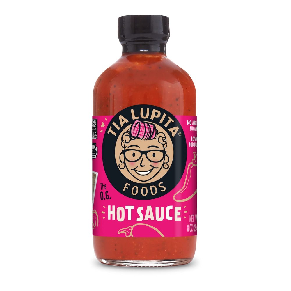 Tia Lupita Hot Sauce | 8 oz x 1 Bottle | Flavorful Heat, Medium Spice, Smoky with hints of Sweetness | Gluten Free, Non GMO, Sugar Free, Low Sodium, Keto, No Carbs - Made with Red Jalapeo Peppers