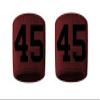 #45 Embroidered/Stitched Sweatband Wristband MAROON Sweat Band w/ BLACK Number (2 Pack) view 1