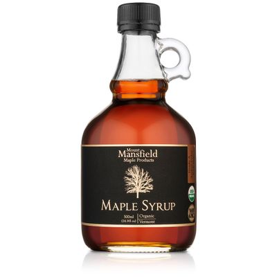 Mansfield Maple Certified Organic Pure Vermont Maple Syrup Grade A Dark Robust, 500ml Glass Bottle