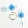 100 Light Blue BOWS - Flower Bow 3/4''x 1-3/4'' - cute Ribbon Bows Crafts Party Decoration - Satin BOW Ribbon Applique Embellishment view 2