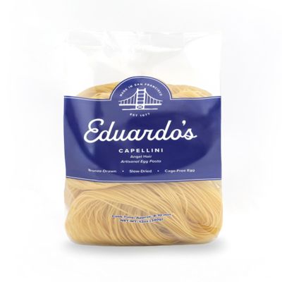 Eduardo's Pasta Co. Capellini, Artisanal Egg Pasta, 12 oz., Semolina & Durum Wheat with Cage-Free Eggs, Dried, Made in Small Batches in San Francisco