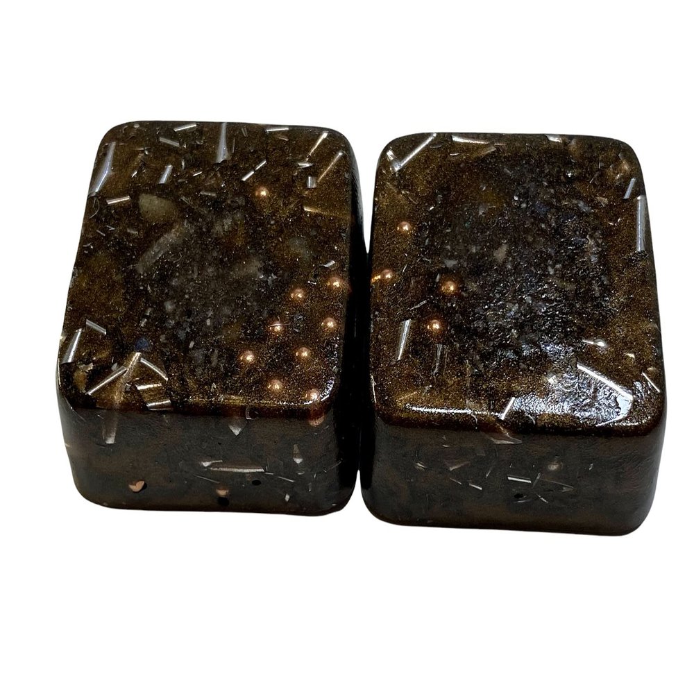 2 Dark Brown Mini Cube Tower Busters Crystal Orgone Many Beautiful Ingredients!! (Dark Brown)