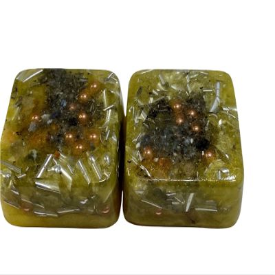 2 Citrine Mini Cube Tower Busters Crystal Orgone Many Beautiful Ingredients!! (Citrine)