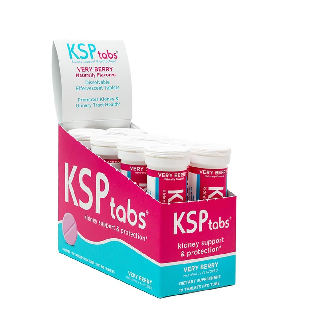 KSPtabs Very Berry All Natural Hydration & Kidney Health Supplement to Combat Calcium Oxalate Crystal Formation, 80 Tablets
