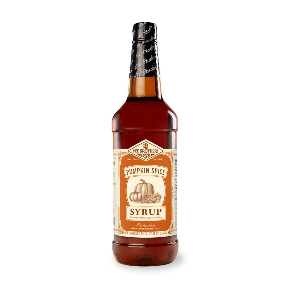 Fee Brothers Flavored Syrup Premium Cocktail, Coffee & Soda Drink Mixer for Home Bar and Beverage Recipes, Pumpkin Spice, 32 Fl Oz (1 Quart)