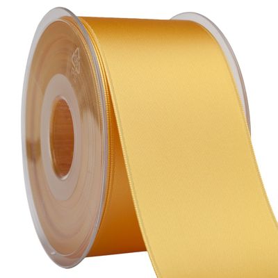 Morex Ribbon 03550/25-032 DF Swiss Satin Ribbon 2" X 27 YD Marigold Ribbon for Gift Wrapping, Birthday Gift Cards, Satin Dress for Women, Silk Ribbons for Crafts, Wedding Gifts for Couple