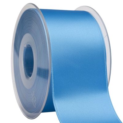 Morex Ribbon 03550/25-235 DF Swiss Satin Ribbon 2" X 27 YD Copenhagen Blue Ribbon for Gift Wrapping, Birthday Gift Cards, Satin Dress for Women, Silk Ribbons for Crafts, Wedding Gifts for Couple