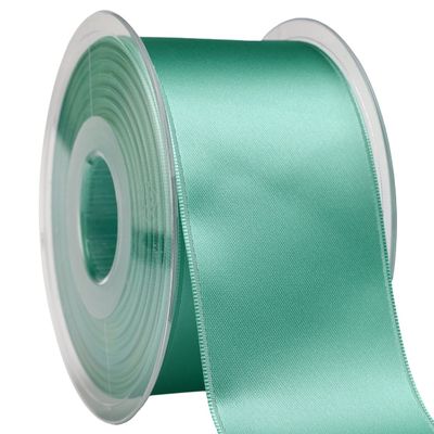 Morex Ribbon 03550/25-842 DF Swiss Satin Ribbon 2" X 27 YD Jade Ribbon for Gift Wrapping, Birthday Gift Cards, Satin Dress for Women, Silk Ribbons for Crafts, Wedding Gifts for Couple