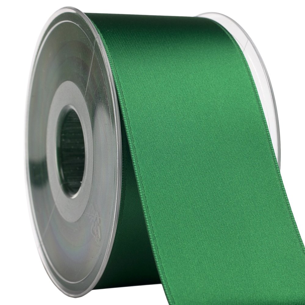 Morex Ribbon 03550/25-861 DF Swiss Satin Ribbon 2" X 27 YD Holiday Green Ribbon for Gift Wrapping, Birthday Gift Cards, Satin Dress for Women, Silk Ribbons for Crafts, Wedding Gifts for Couple