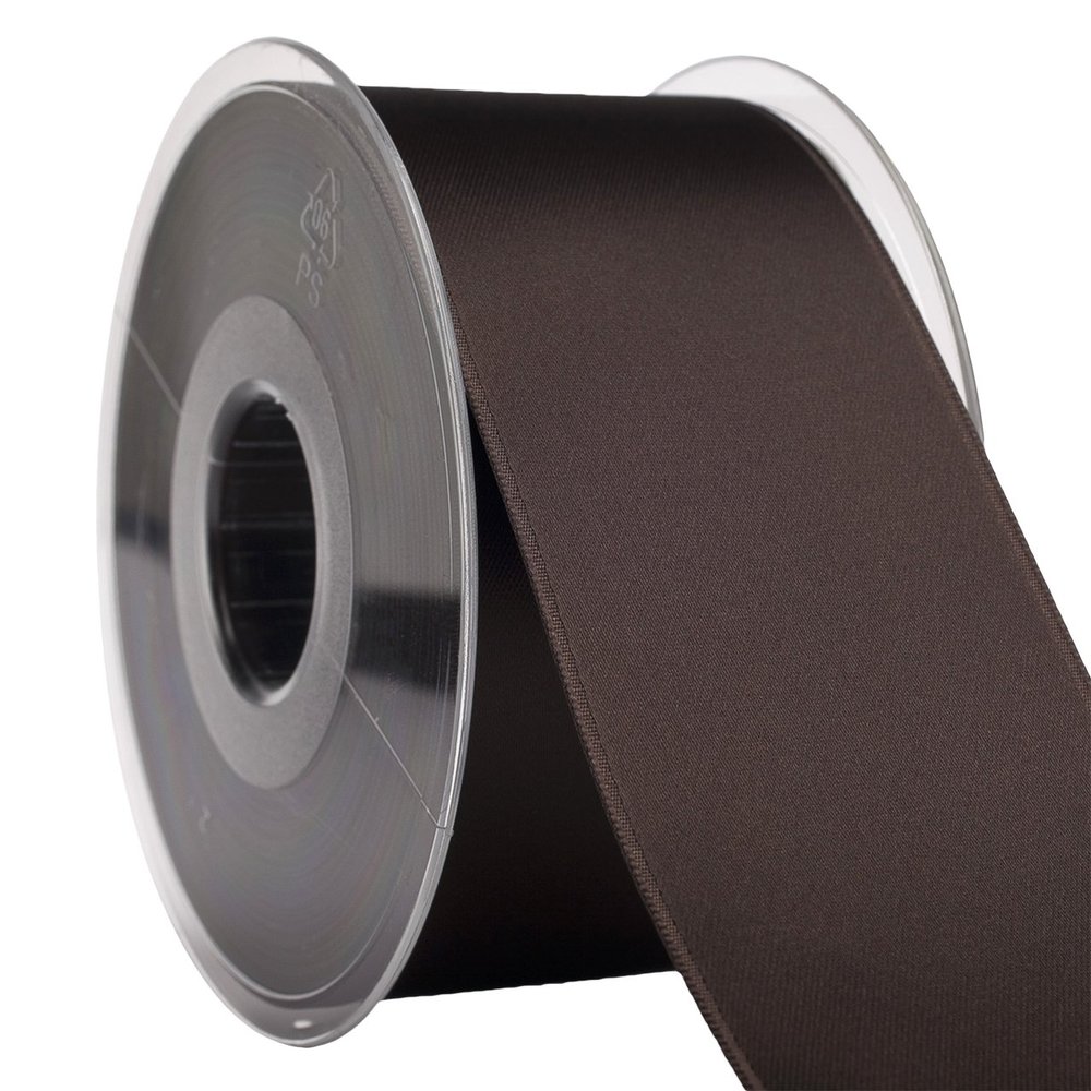 Morex Ribbon 03550/25-046 DF Swiss Satin Ribbon 2" X 27 YD Chocolate Ribbon for Gift Wrapping, Birthday Gift Cards, Satin Dress for Women, Silk Ribbons for Crafts, Wedding Gifts for Couple