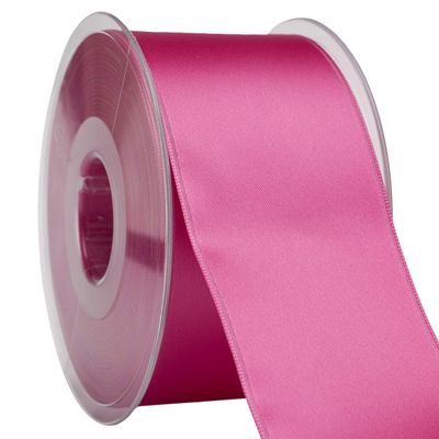 Morex Ribbon 03550/25-062 DF Swiss Satin Ribbon 2" X 27 YD Hot Pink Ribbon for Gift Wrapping, Birthday Gift Cards, Satin Dress for Women, Silk Ribbons for Crafts, Wedding Gifts for Couple