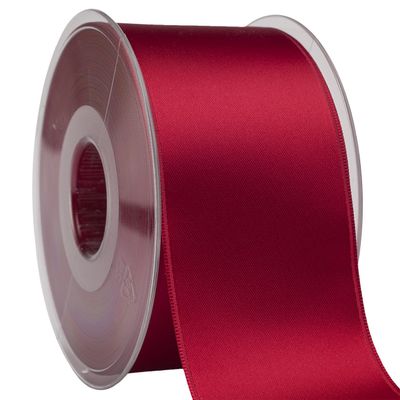 Morex Ribbon 03550/25-041 DF Swiss Satin Ribbon 2" X 27 YD Cranberry Ribbon for Gift Wrapping, Birthday Gift Cards, Satin Dress for Women, Silk Ribbons for Crafts, Wedding Gifts for Couple