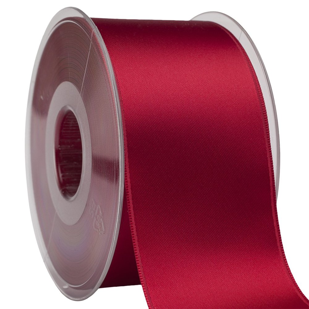 Morex Ribbon 03550/25-041 DF Swiss Satin Ribbon 2" X 27 YD Cranberry Ribbon for Gift Wrapping, Birthday Gift Cards, Satin Dress for Women, Silk Ribbons for Crafts, Wedding Gifts for Couple