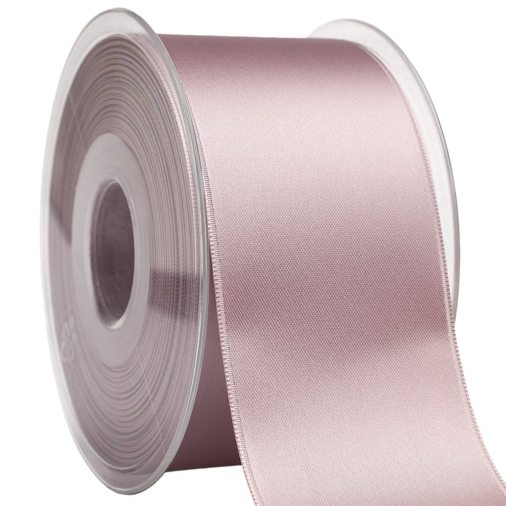 Morex Ribbon 03550/25-254 DF Swiss Satin Ribbon 2" X 27 YD Misty Rose Ribbon for Gift Wrapping, Birthday Gift Cards, Satin Dress for Women, Silk Ribbons for Crafts, Wedding Gifts for Couple