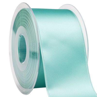 Morex Ribbon 03550/25-319 DF Swiss Satin Ribbon 2" X 27 YD Tiara Blue Ribbon for Gift Wrapping, Birthday Gift Cards, Satin Dress for Women, Silk Ribbons for Crafts, Wedding Gifts for Couple