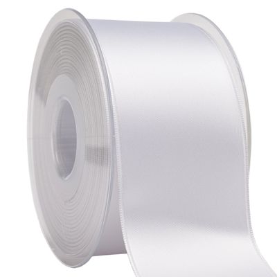 Morex Ribbon 03550/25-401 DF Swiss Satin Ribbon 2" X 27 YD White Ribbon for Gift Wrapping, Birthday Gift Cards, Satin Dress for Women, Silk Ribbons for Crafts, Wedding Gifts for Couple