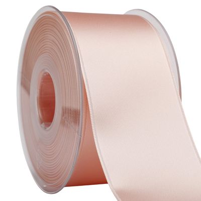 Morex Ribbon 03550/25-061 DF Swiss Satin Ribbon 2" X 27 YD Petal Peach Ribbon for Gift Wrapping, Birthday Gift Cards, Satin Dress for Women, Silk Ribbons for Crafts, Wedding Gifts for Couple