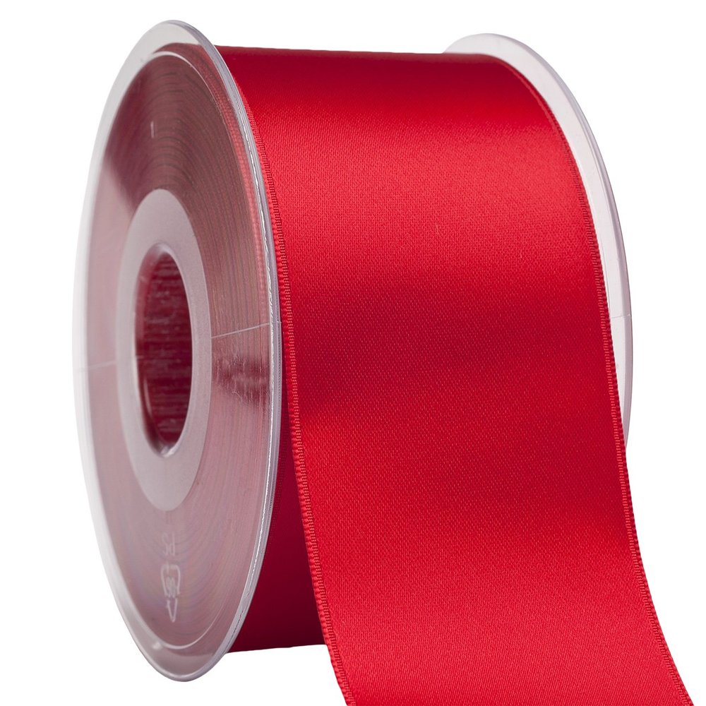 Morex Ribbon 03550/25-020 DF Swiss Satin Ribbon 2" X 27 YD Rouge Ribbon for Gift Wrapping, Birthday Gift Cards, Satin Dress for Women, Silk Ribbons for Crafts, Wedding Gifts for Couple