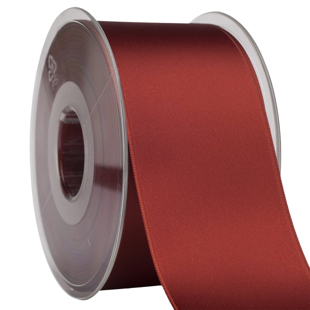Morex Ribbon 03550/25-044 DF Swiss Satin Ribbon 2" X 27 YD Rust Ribbon for Gift Wrapping, Birthday Gift Cards, Satin Dress for Women, Silk Ribbons for Crafts, Wedding Gifts for Couple