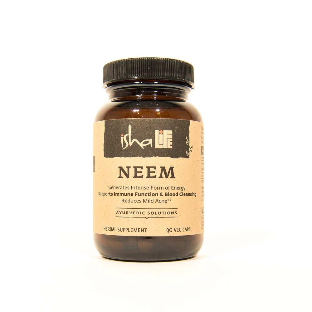 ISHA Organic Neem Supplement Natural Ayurvedic Herbal Cleanser and Purifier: Boosts Immunity - 90 Vegetarian Capsules, 900 mg Each
