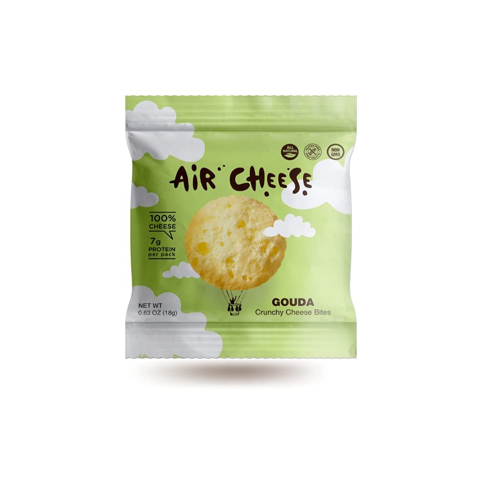 AIR CHEESE Low Carb Keto Friendly Protein Puffs | 7g Protein Per Serving | Crisp, Gluten Free Snack Pack | Real Cheese, No Artificial Flavors | 12 pack 0.63, oz ea