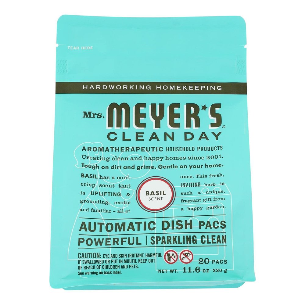 Mrs. Meyer's Automatic Dishwasher Packs, Basil - (Case of 6-12.7 oz)