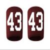 #43 Embroidered/Stitched Sweatband Wristband MAROON Sweat Band w/ WHITE Number (2 Pack) view 1