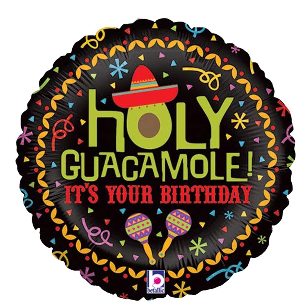 Betallic Burton & Burton 18" Package Happy Birthday Holy Guacamole