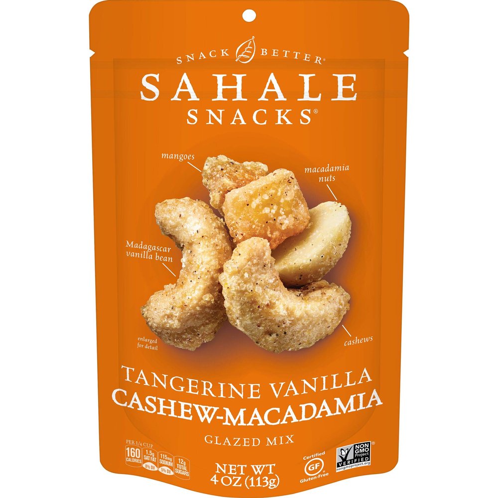 Sahale Snacks Tangerine Vanilla Cashew Macadamia Glazed Mix, 4 Ounces