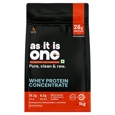 AS-IT-IS Nutrition Whey Protein Concentrate 80% - 1kg/35.2 Oz Cross-flow Microfiltered | Unflavoured | Tested for Purity | Non-gmo and Gluten-free No Preservatives