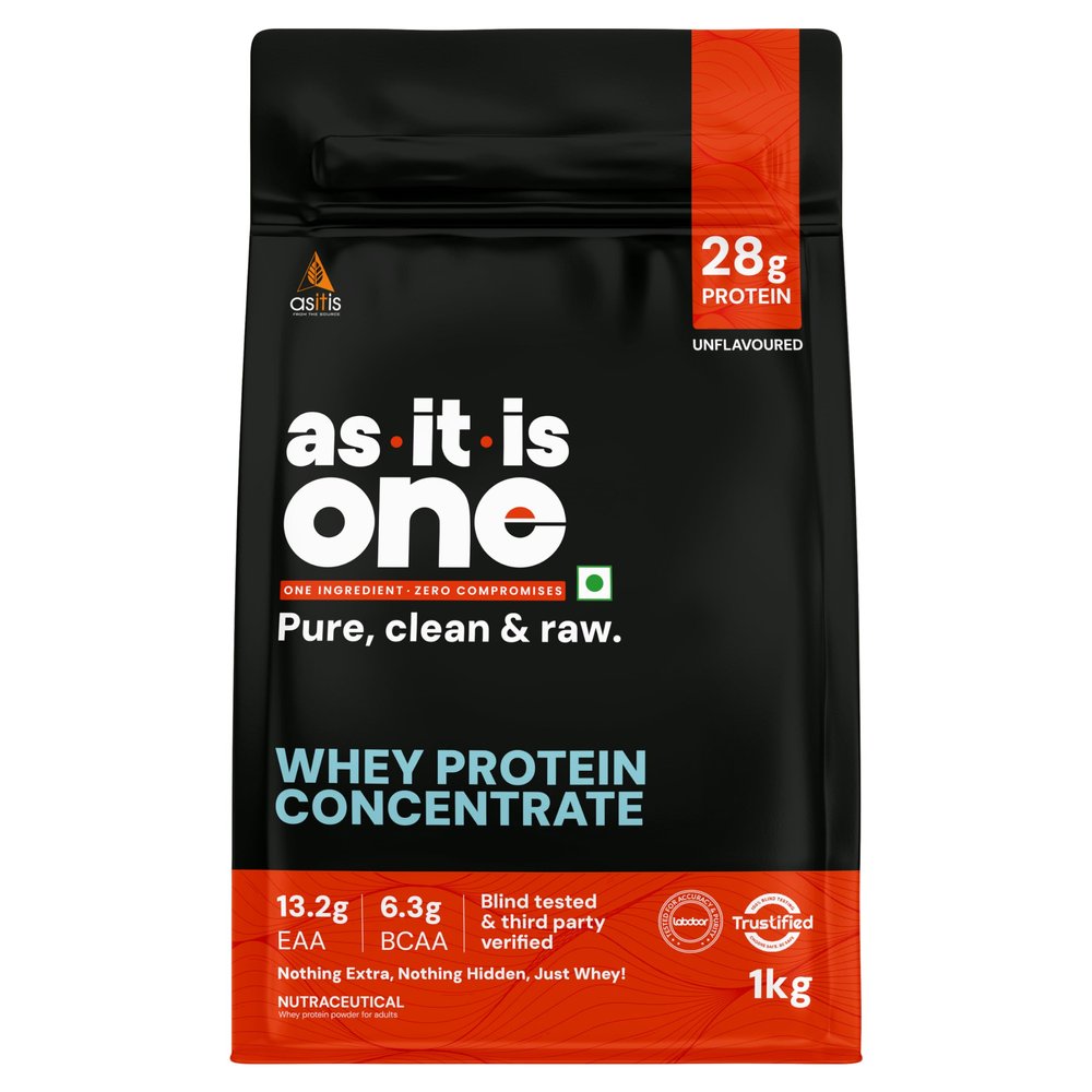 AS-IT-IS Nutrition Whey Protein Concentrate 80% - 1kg/35.2 Oz Cross-flow Microfiltered | Unflavoured | Tested for Purity | Non-gmo and Gluten-free No Preservatives