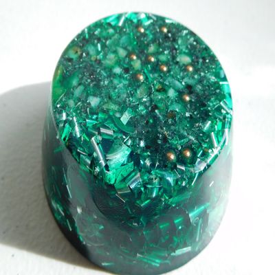 Transparent Green Tower Buster Orgone Generator Energy Accumulator 7.83Hz/432Hz/528Hz/Advance Harmonics Many Beautiful Ingredients and Colors!! (Tower Buster, Transparent Green)