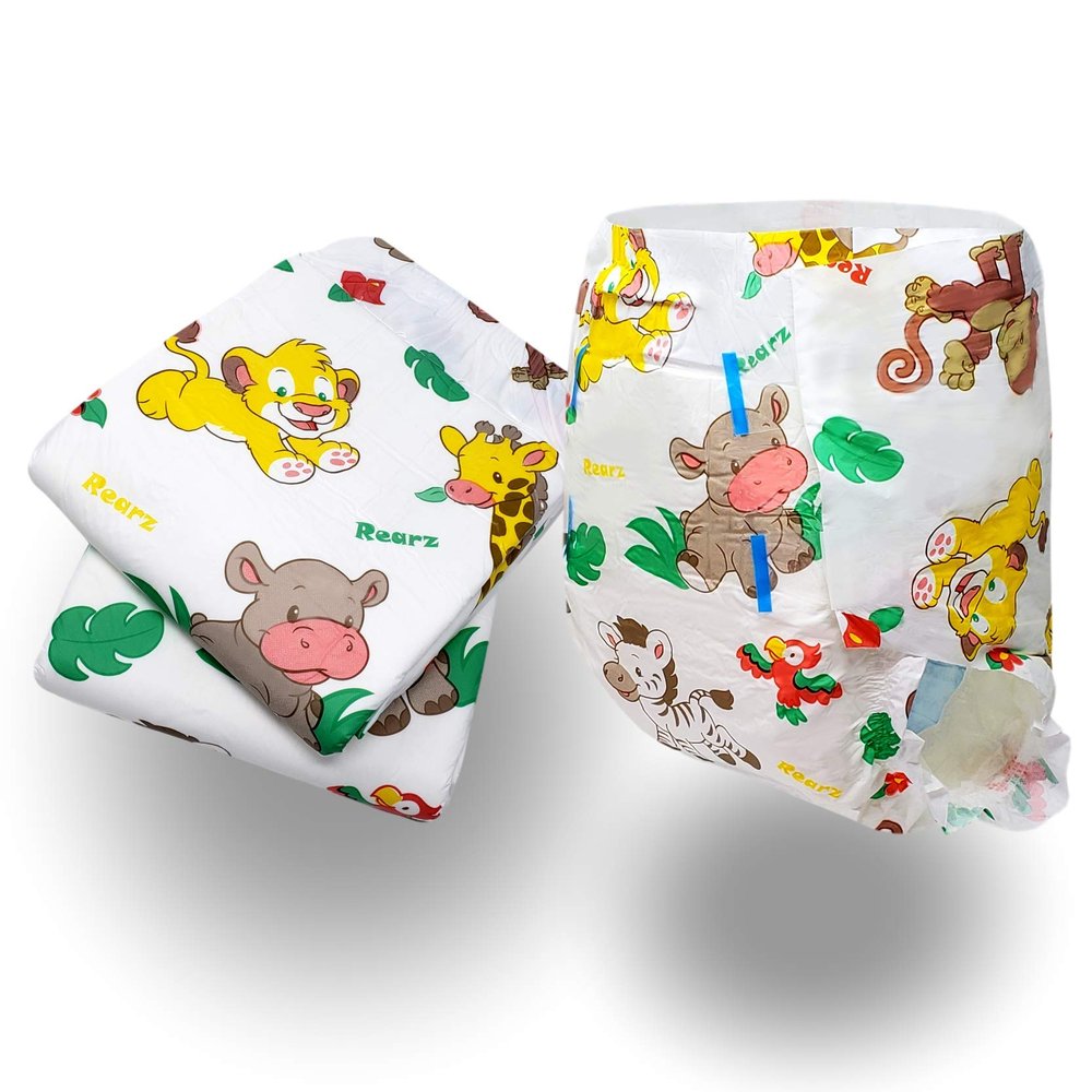 Rearz - MEGA Safari - 11,000ml Adult Printed Diaper (Sample 2 Pack) (Medium, 32'' - 40'')